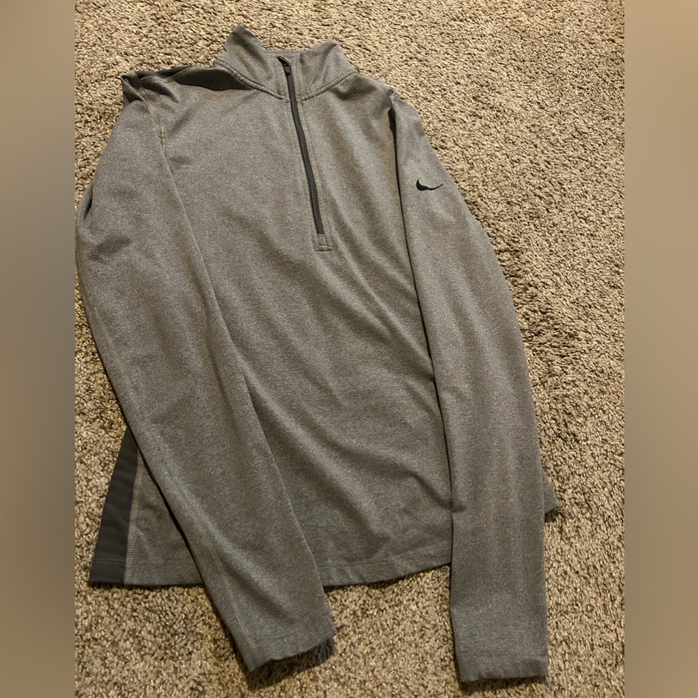 Nike Heather Gray Quarter-Zip Pullover